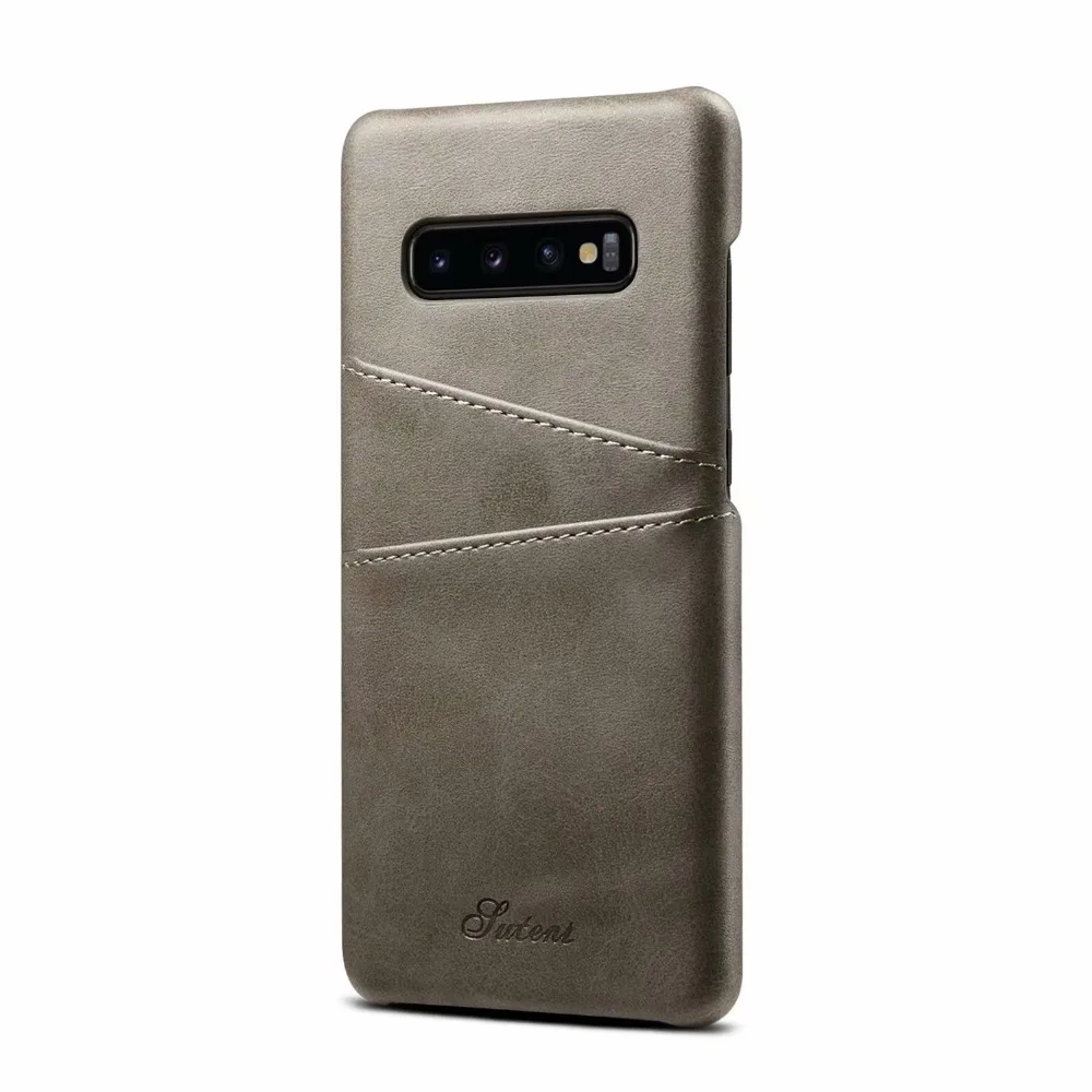 В стиле ретро из искусственной кожи чехол для samsung Galaxy S10 E/S10/S10 плюс задняя крышка чехол до середины икры зерна чехол для телефона с Отделом для карточек Защитная крышка