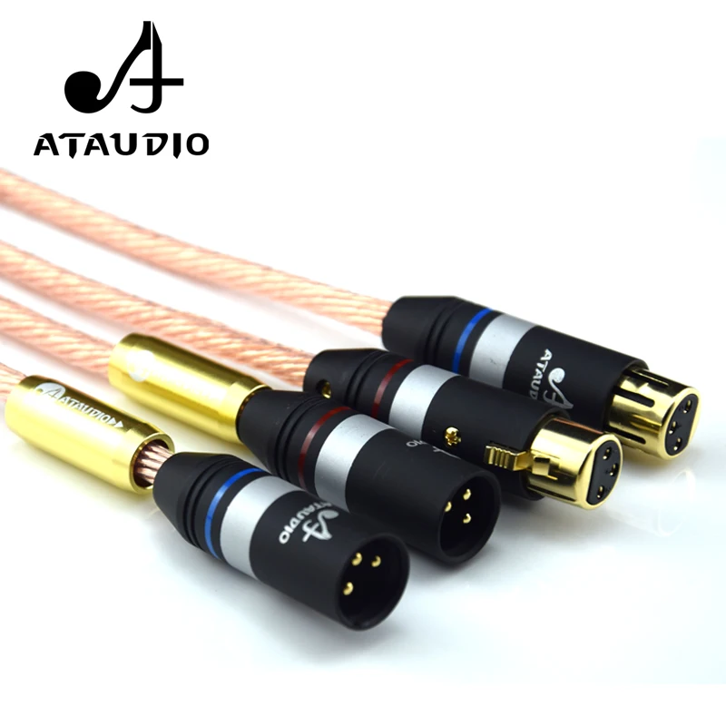 ATAUDIO HIFI чистый OCC XLR кабель высокого качества 3 контактный штекер гнездо 2XLR