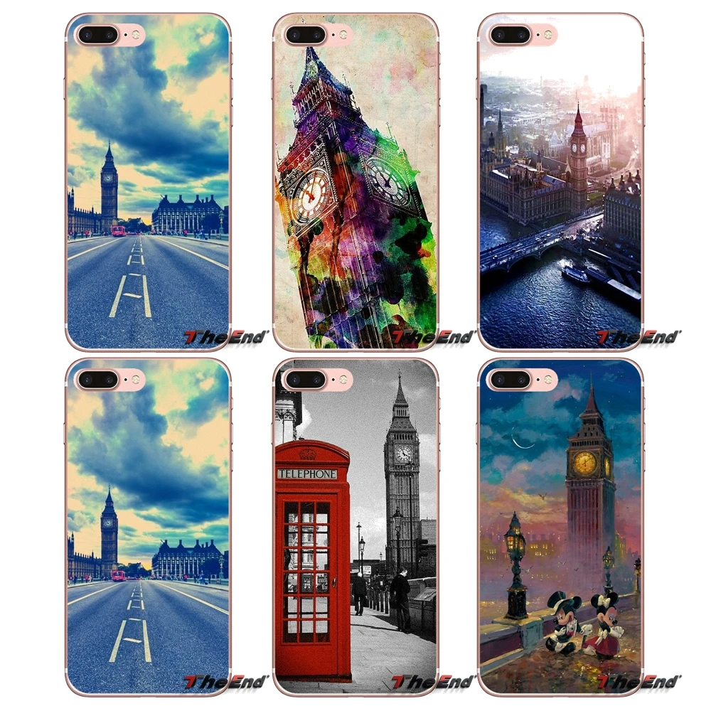 Прозрачный ТПУ чехол для iPhone X 4 4S 5 5S 5C SE 6 6S 7 8 Plus Samsung Galaxy J1 J3 J5 J7 A3 A5 2016 2017 UK British London Big