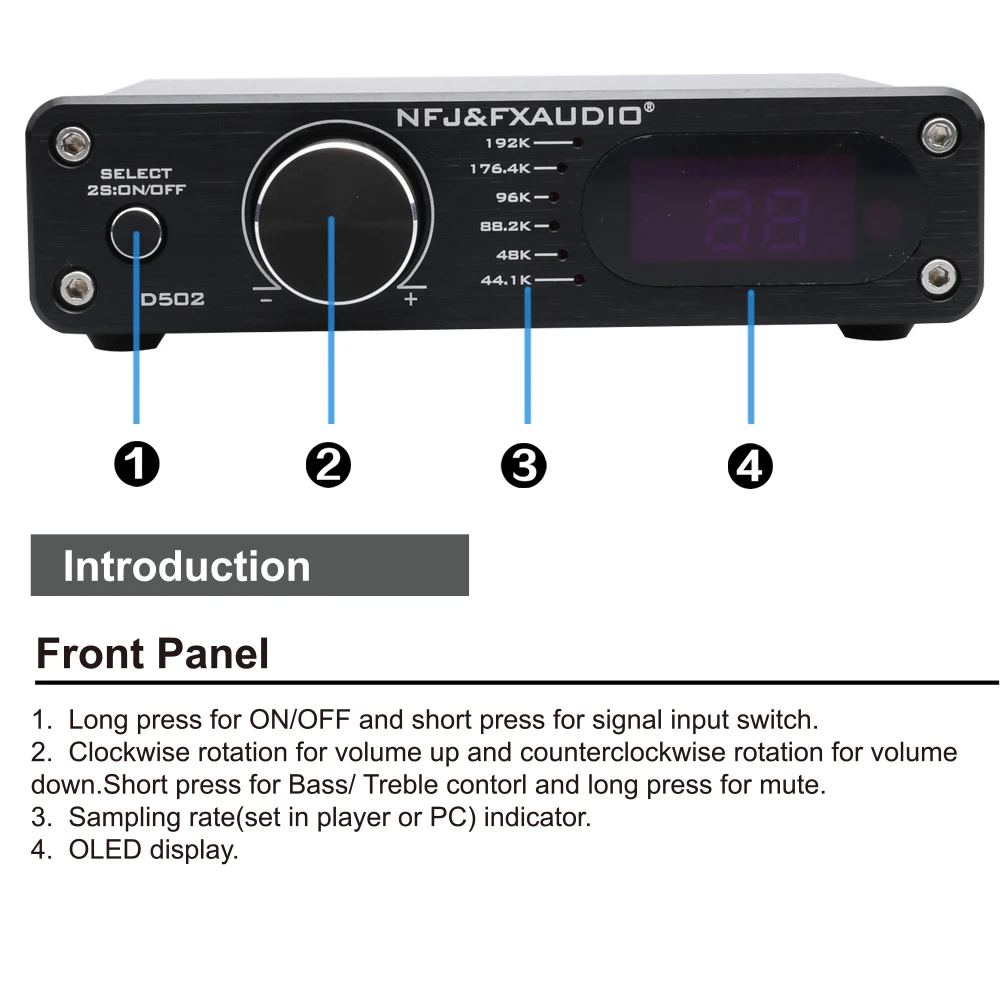D502 мини Hi-Fi микро USB цифровой чистый усилитель, 2,1 Усилитель декодирования SA9023 CS8422 TAS5508 TAS5342