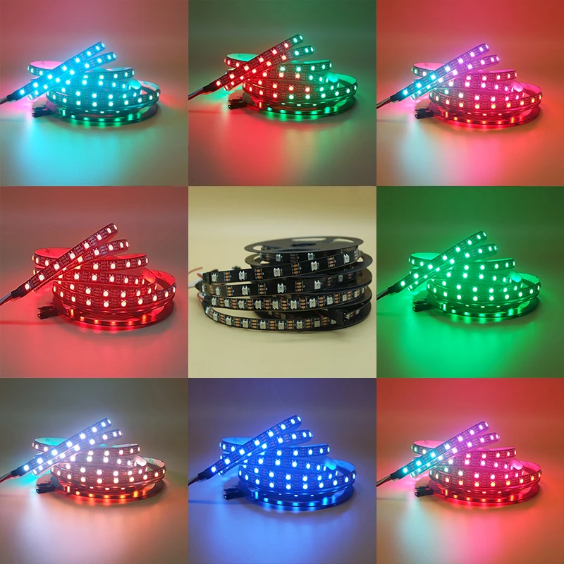 WS2812B ws2812 30/60/144 пикселей 5050 rgb индивидуально Адресуемая Светодиодная лента