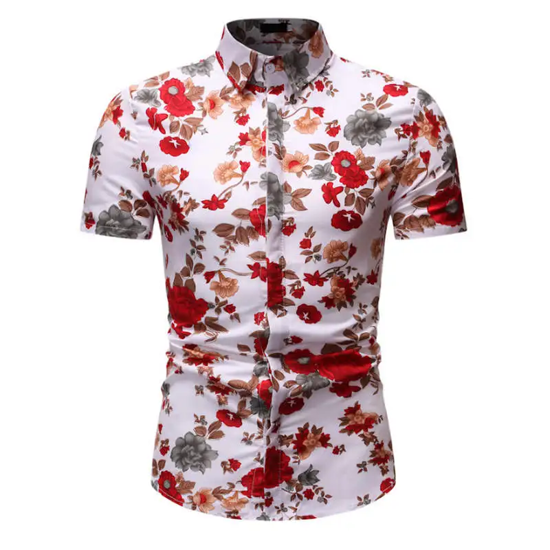HZ13 Мужские Гавайские рубашки мужские повседневные Camisa Masculina печатные пляжные рубашки мужская рубашка навыпуск с ярким рисунком короткий рукав Летняя Праздничная рубашка - Цвет: HZ13