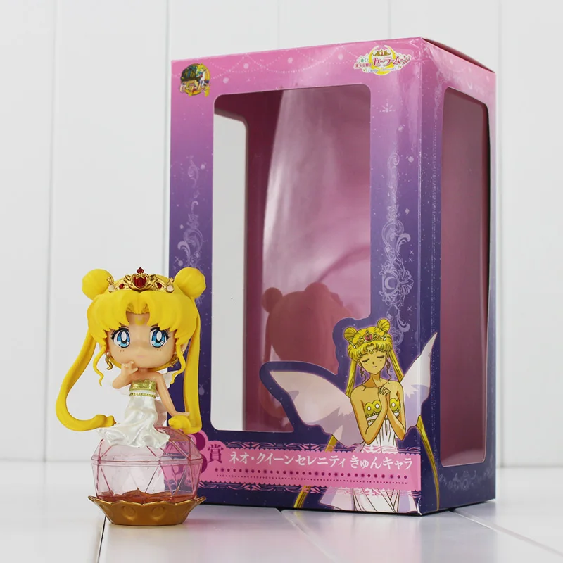 Экшн-фигурка принцессы Q Version Big Eyes Crown желтые волосы игрушки с кристаллами |
