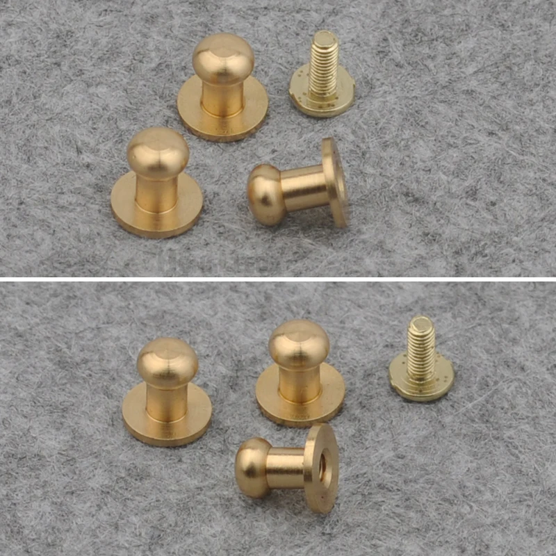 

60sets Metal rivets 6*9*9mm metal brass screw rivets screw knob for handbag belt shoes watchband metal rivets ZD028
