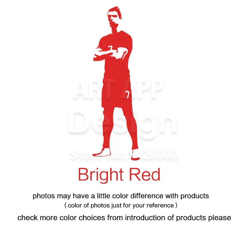 Big A Bright Red Художественный дизайн Криштиано Роналдо Дешевый виниловый домашний декор футболист Наклейка на стену съемный домашний декор футбольные наклейки "Звезды" - Цвет: Big A Bright Red