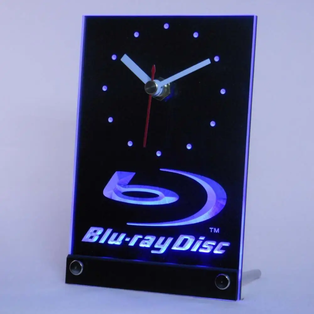 

tnc0430 Blu-ray Disc Logo Table Desk 3D LED Clock