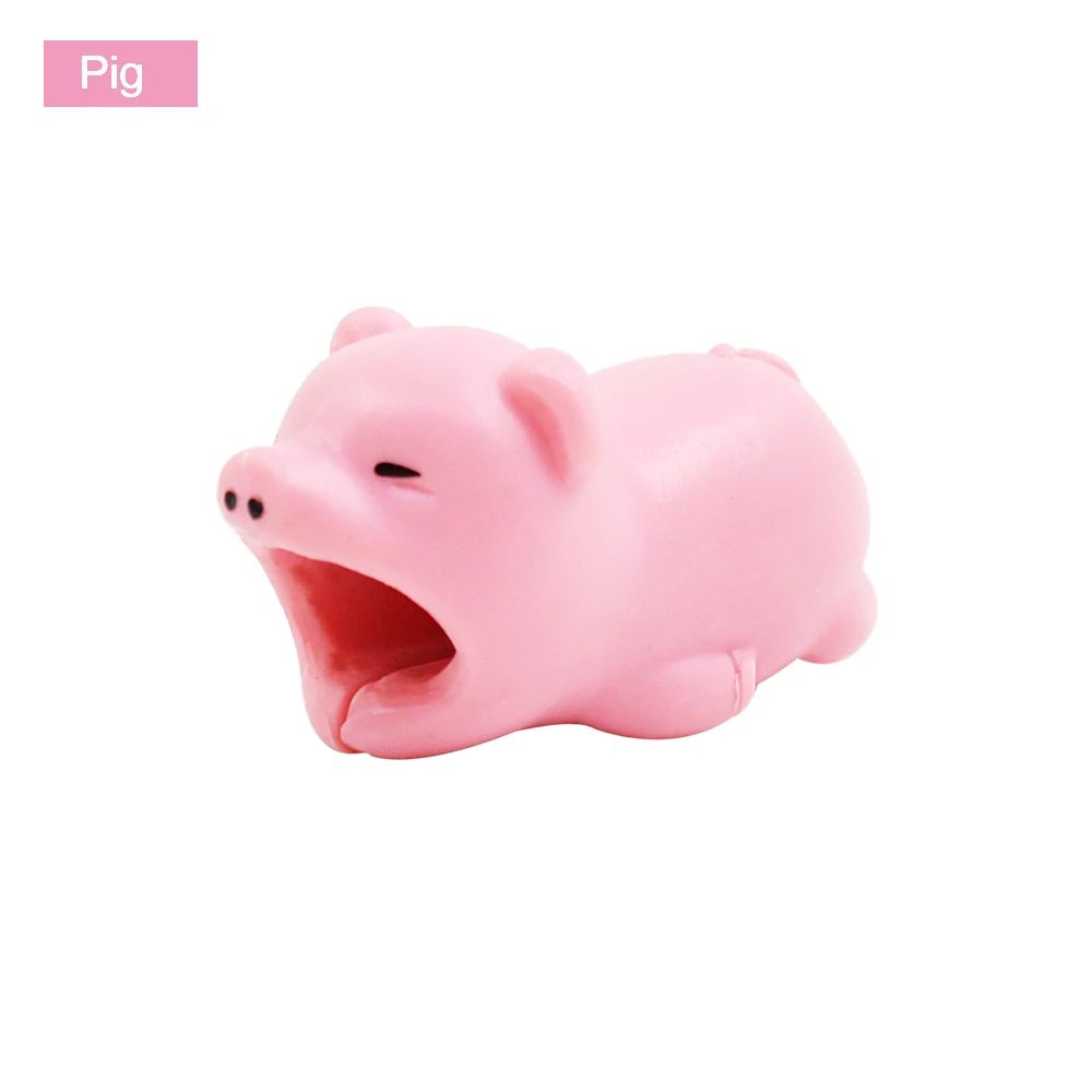 Pig Животное кабель bite для Android USB зарядное устройство данных провода протектор Winder Организатор Chompers Акула тигр держатель мобильного телефона аксессуар - Цвет: Pig