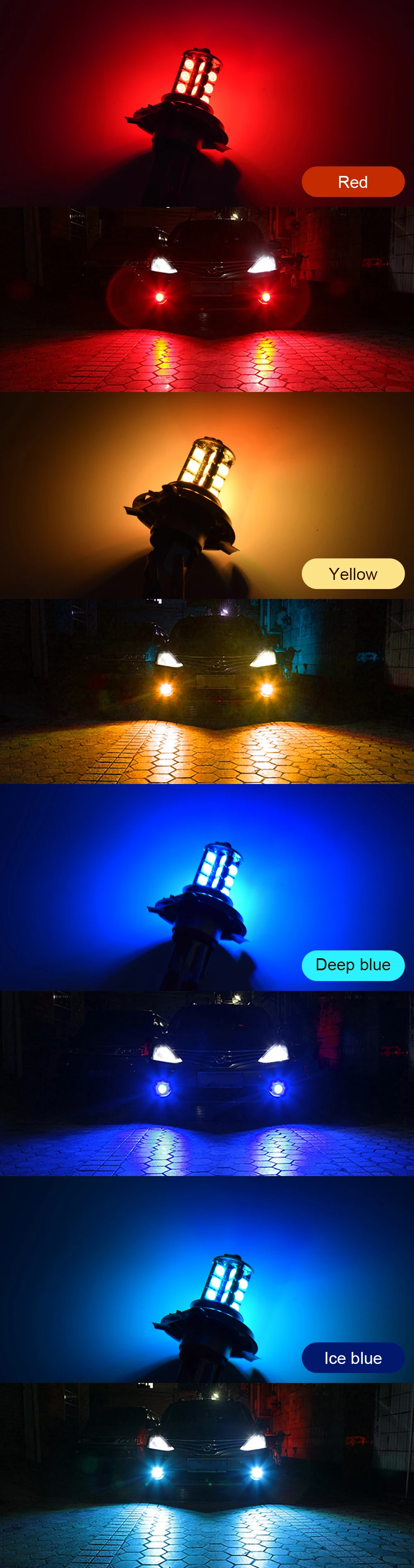 EURS 2 шт. светодиодный H4 H7 H11 H1 многоцветный RGB противотуманный фонарь 5050 12SMD 24 светодиодный противотуманный фонарь 9005 противотуманный светильник с пультом дистанционного управления для автомобиля