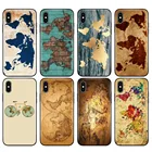 Чехол для iphone 5, 5s, se, 6, 6s, 7, 8 plus, x, 10, силиконовый, с картой мира