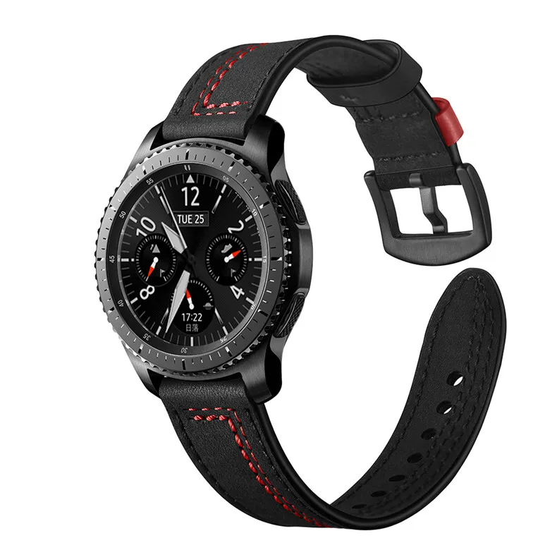 46 мм кожаный ремешок для samsung gear S3 классический/frontier часы замена ремешок 22 мм ремешок ретро браслет наручные аксессуары