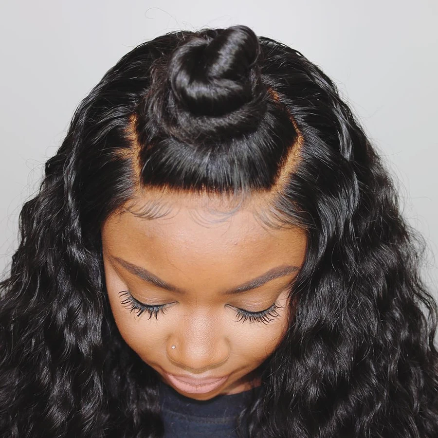 Elva Hair 13*4 кружевные передние парики из человеческих волос с детскими волосами 130%