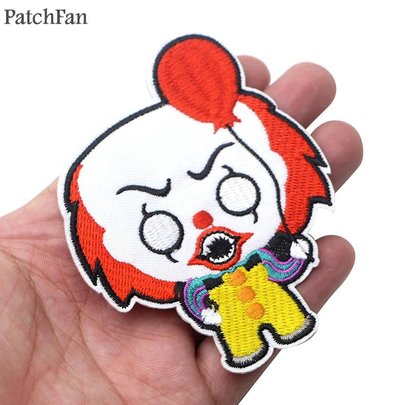 Patchfan призрак клоун смешно Вышитые заплаты значки Лоскутная куртка с аппликацией
