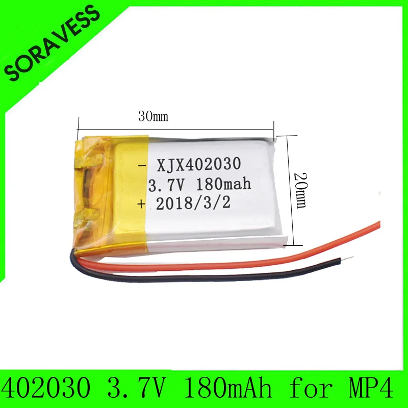 3 7 V 402030 180mAh полимерная литиевая батарея li po аккумуляторные батареи для MP3 MP4 Bluetooth