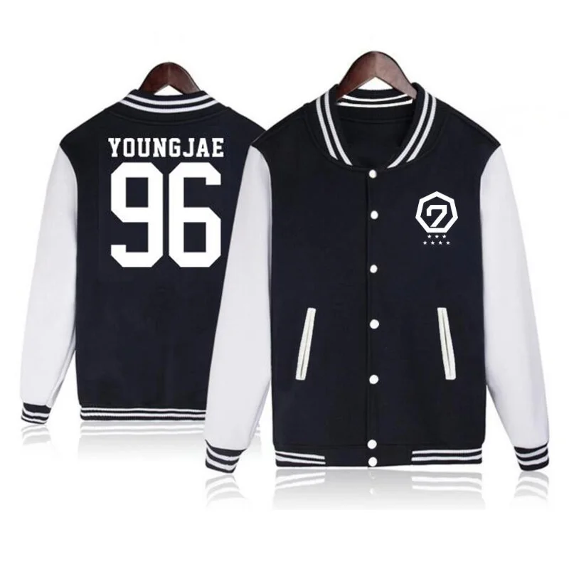 Vsenfo Kpop GOT7 толстовки для мужчин и женщин Bambam Yugyeom Youngjae значок Джексон Jb Jinyoung Got 7 толстовка бейсбольная форма куртка