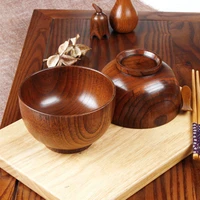 1pcs japanese style wooden bowl soupsalad rice bowls natural wood tableware bowl eco friendly ice cream bowls creative fruit