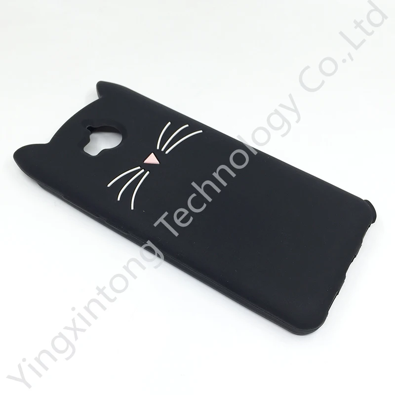 3D милый розовый черный чехол с бородой и котом для Huawei Y5 II 2017 2018 Prime Y6 2019 P40 P30 P20 Lite P