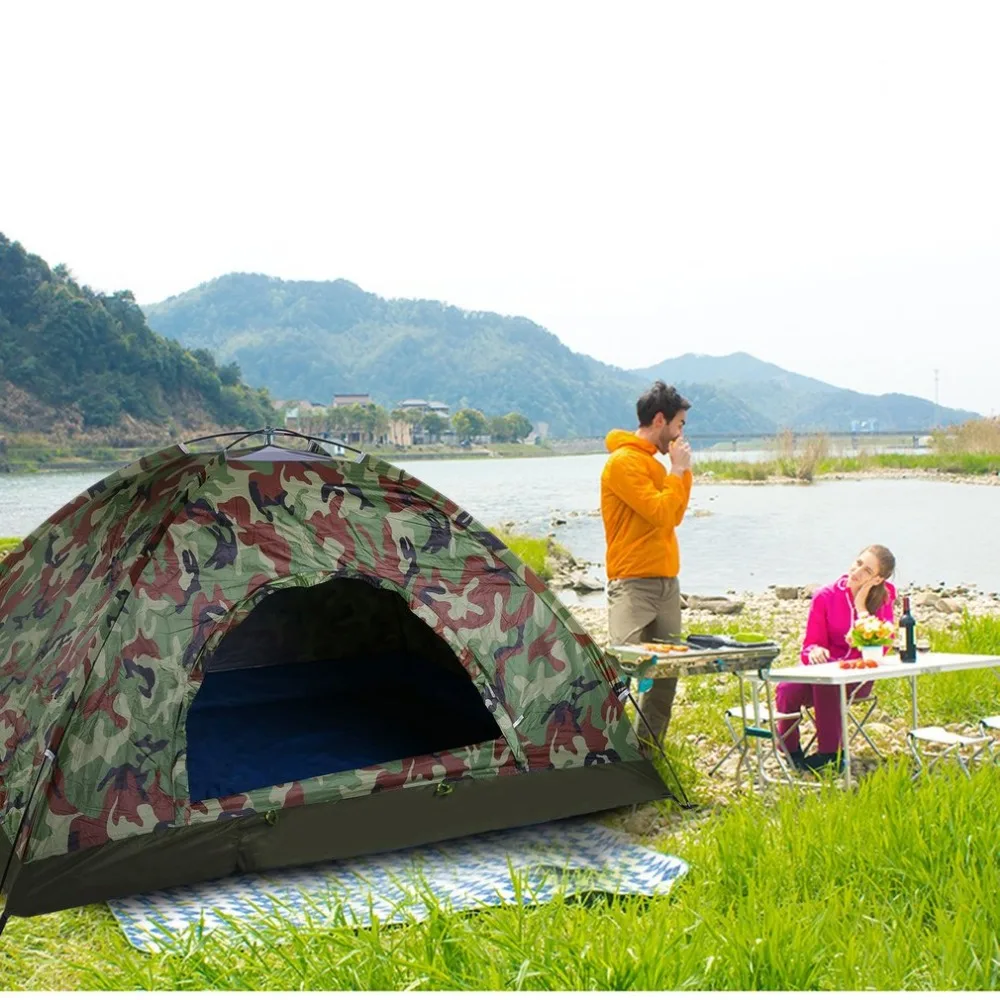 Открытый Портативный однослойный кемпинг палатка Wigwam Камуфляж 3-4 человек водонепроницаемый легкий пляж Рыбалка Охота горячая распродажа