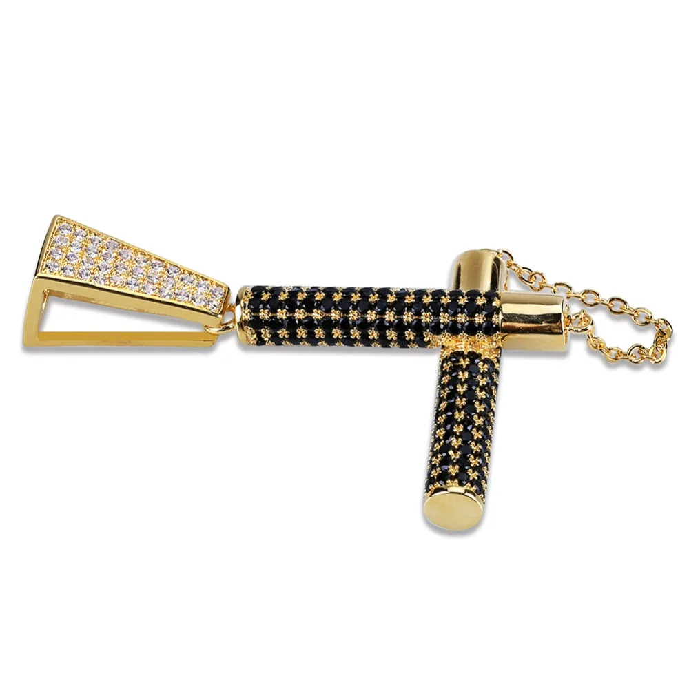 TOPGRILLZ хип хоп медь золото серебро цвет Iced Out Micro Pave AAA CZ Nunchaku подвеска ниндзя ожерелье Шарм для мужчин и женщин подарок