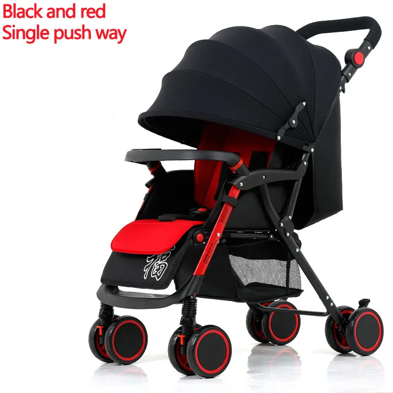 Black red Bluechildhood, легкая детская коляска, двусторонняя, для путешествий, детская коляска - Цвет: Black red