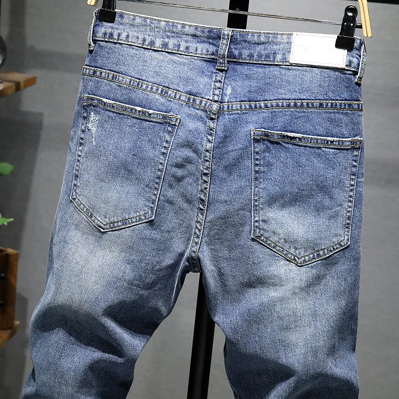 Новинка 2019 джинсовая одежда удобные и Молодежные корейские эластичные мужские