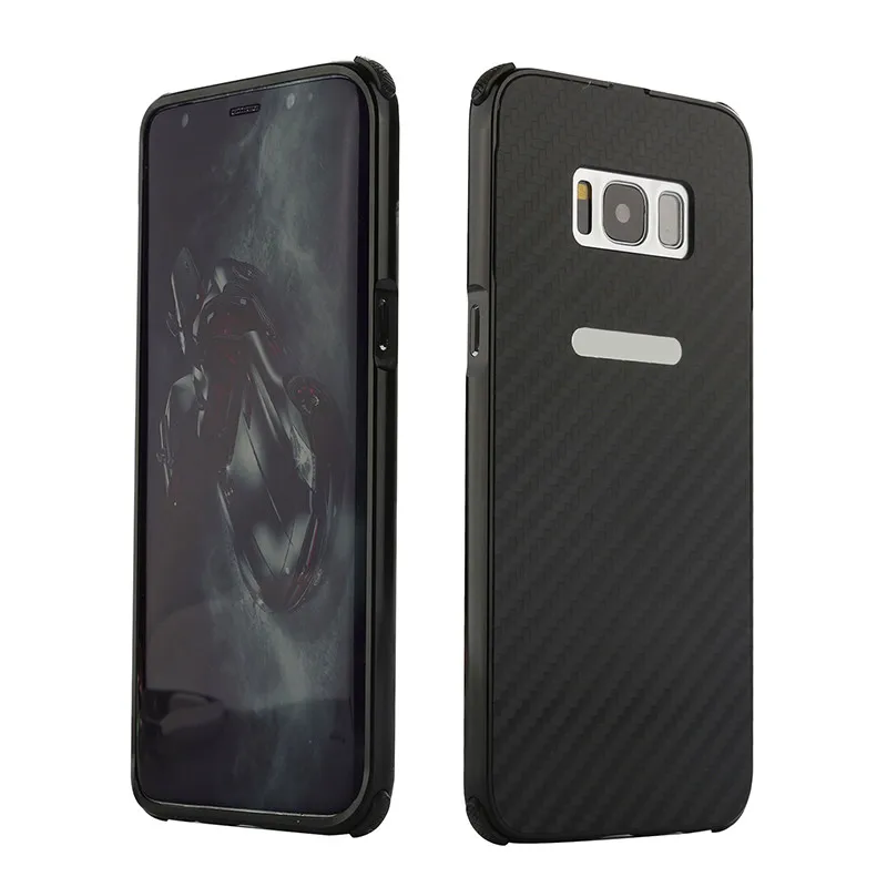 For Samsung S 8 S8 Case Metal Frame with Carbon Fiber Hard Cover for Galaxy G950 G9500 Shockproof |