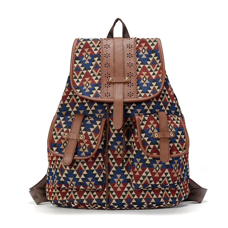 Sansarya 2018 новый открытый PU богемный жаккардовый тканый женский рюкзак Mochilas Feminina на