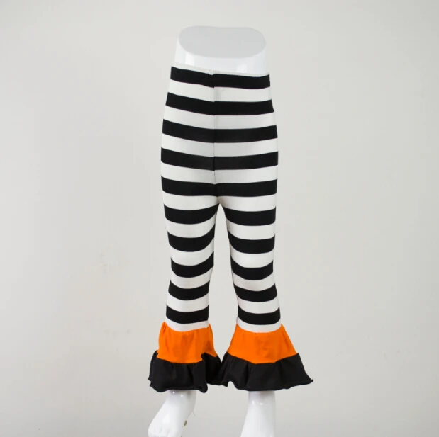 

Wholesale Baby Girl ruffle Stripe Pant For Children Leggings Fashion Fresh Solid Color Cotton Double Ruffle Pant