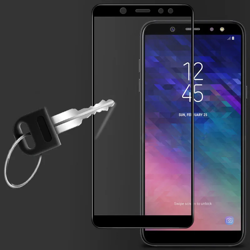Закаленное защитное Стекло для samsung Galaxy A6 плюс 2018 с уровнем твердости 9 H es Экран