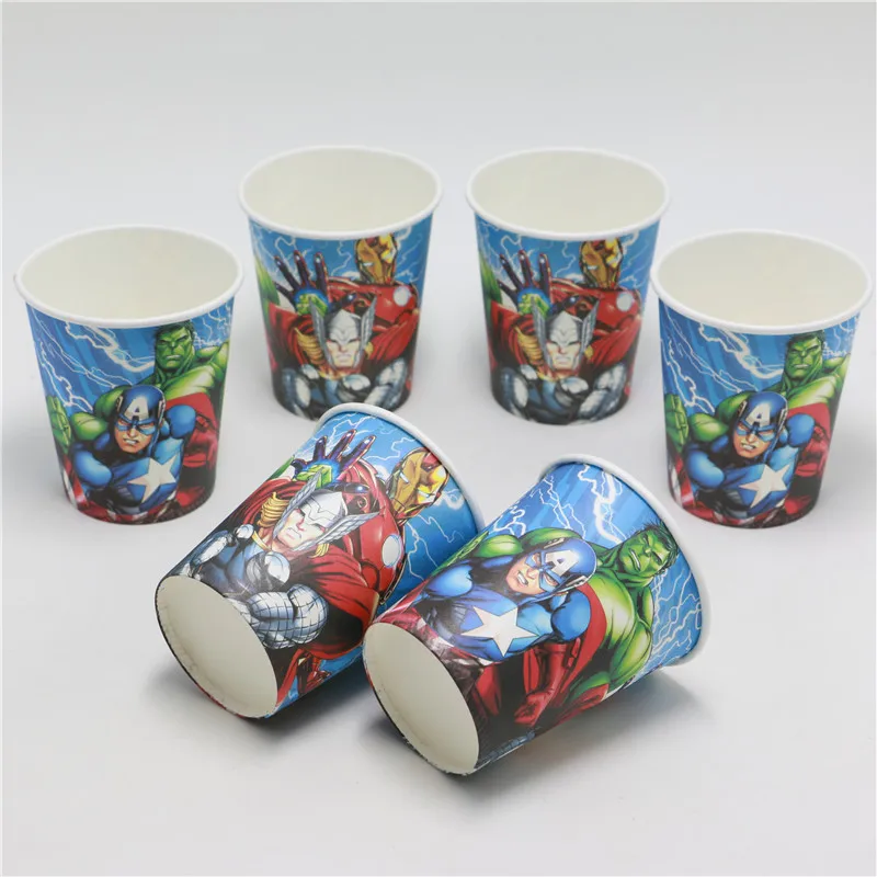 Одноразовые бумажные стаканчики стаканы 50 шт./лот мстители железный человек Дети