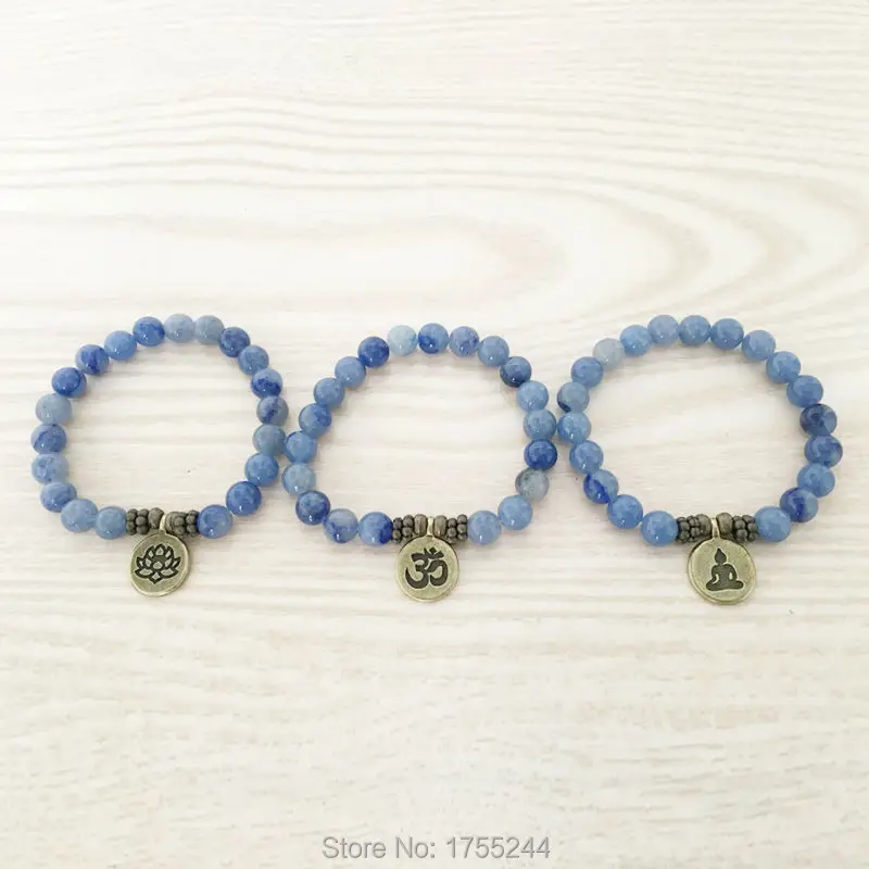 SN1108 высококачественный браслет ручной работы синий с авантюрином античный