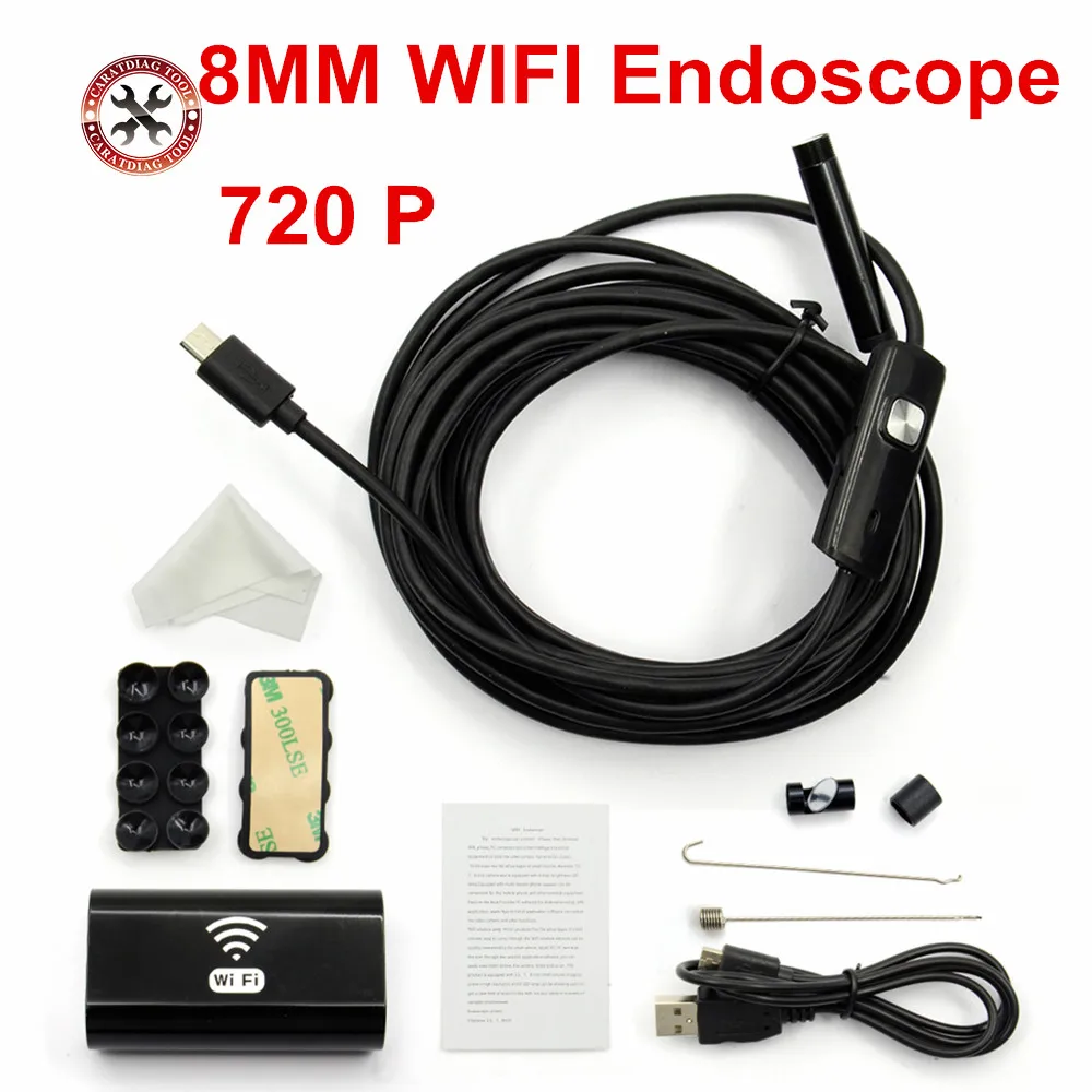 2018 Новинка 2 м/5 м/10 м беспроводной Wi Fi 8 мм бороскоп HD 720P эндоскоп Android камера
