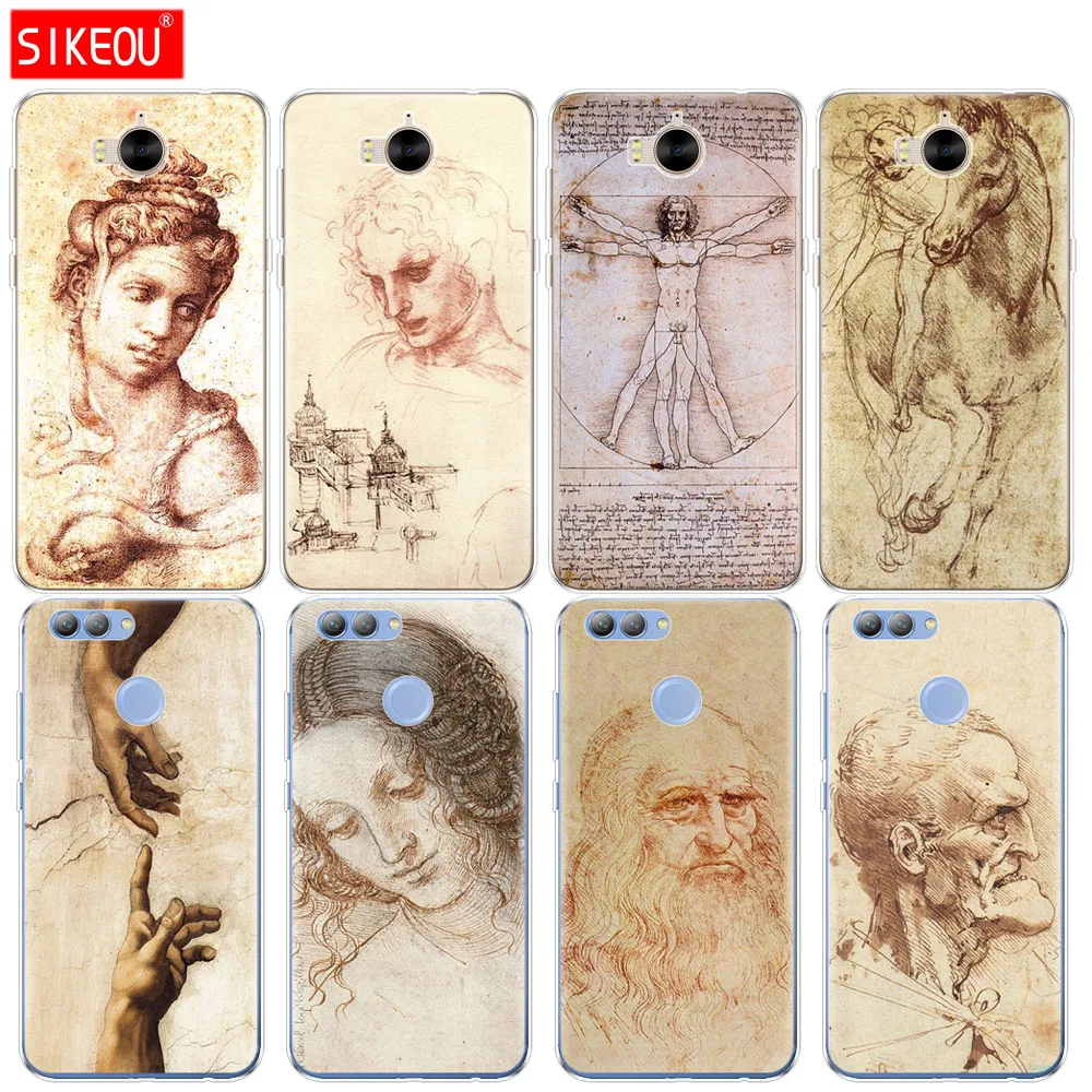 Силиконовый чехол для телефона huawei Y3 Y6 Y5 2 II 2017 nova 2s LITE plus Italy leonardo da vinci art|Бамперы| |