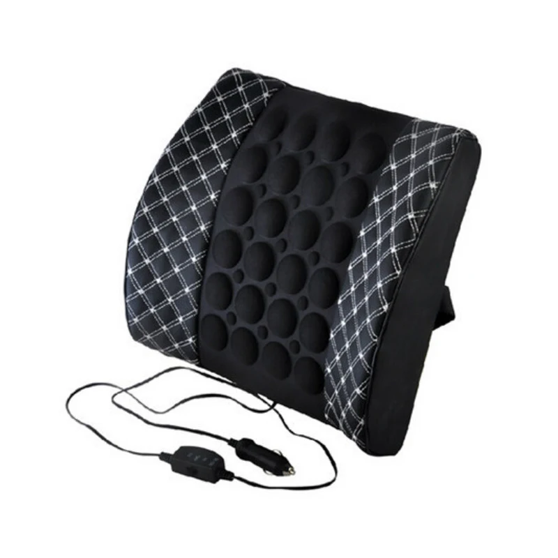 Car Seat Lumbar Support With DC 12V Charger Massage Vibration Waist Cushion Back Brace Pillow Accessories | Автомобили и