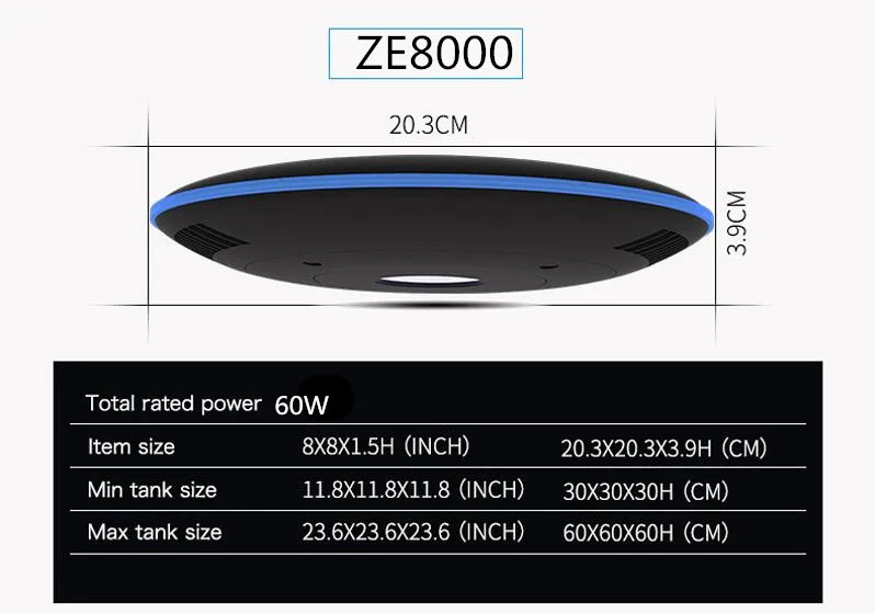 ZE8000 Zetlight UFO ZE 8000 8200 8300 Программирование полного спектра высокая мощность светодиодный пульт дистанционного управления диммер коралловый риф aquariio лампа - Цвет: ZE8000