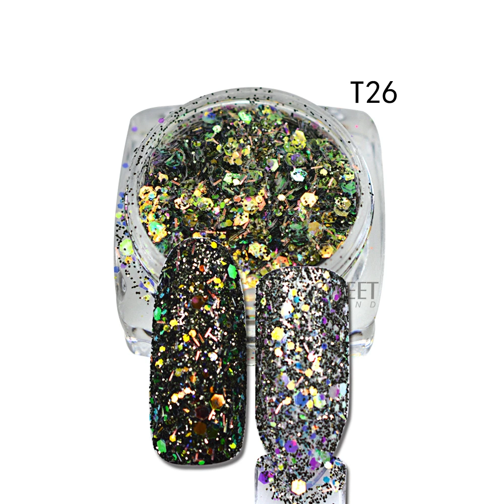 1 шт. Новое поступление Шестигранная форма смешанные цвета для дизайна ногтей