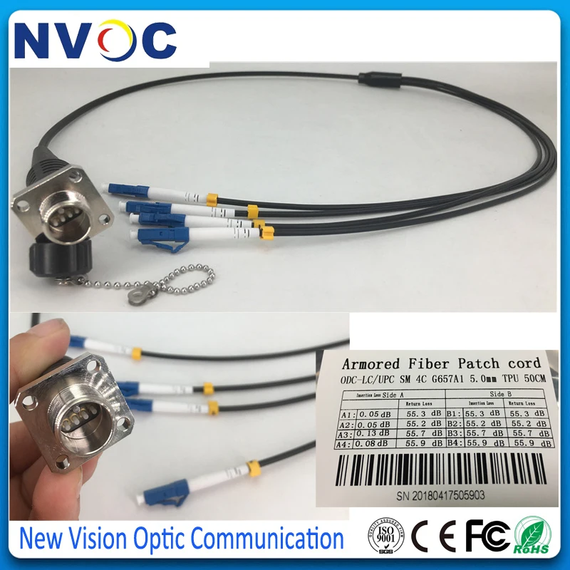 5 шт./лот 2 жильный круглый (мужской) ST SC FC/UPC разъем шнур для патч корда L:50 см