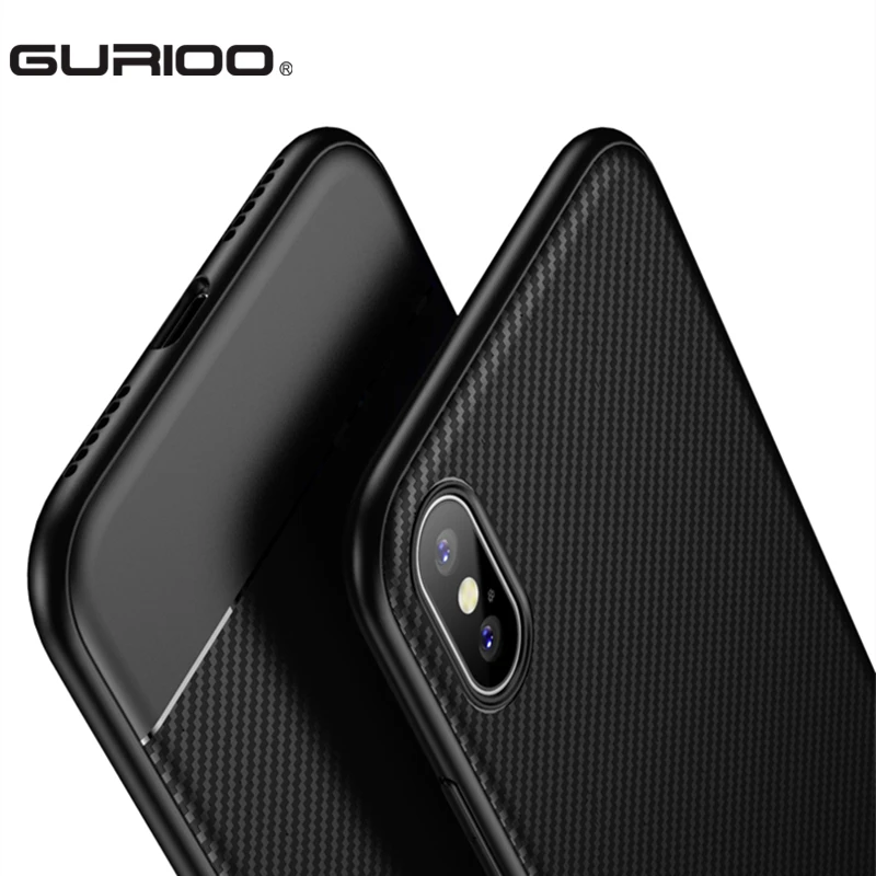 Для iphone X XR XS Max чехол идеально роскошный Углеродный волокно мягкий кожаный TPU
