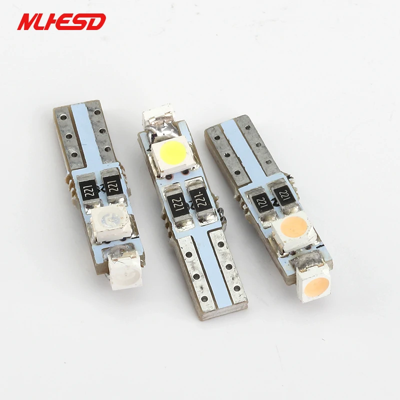 10 шт. авто светодиодный T5 3SMD 3528 1210 Клин светильник лампы 3 Индикаторы приборной