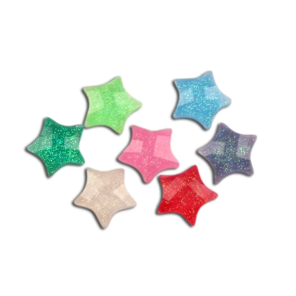 

100Pcs Mixed Resin Bling Star Decoration Crafts Beads Flatback Cabochon Scrapbooking For Embellishments Kawaii Diy Accessories