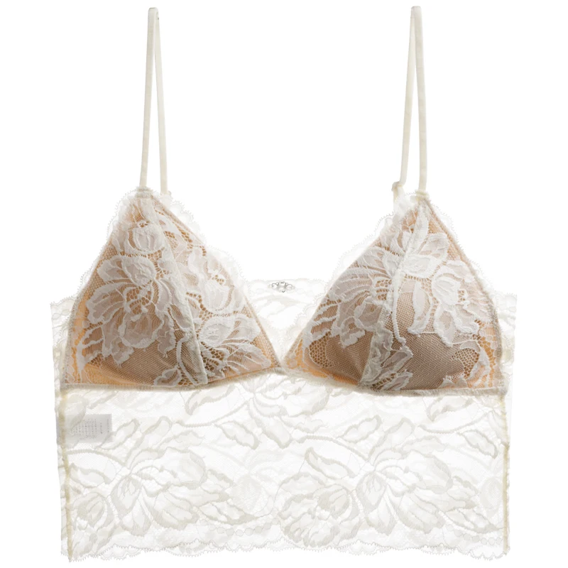 3 colors wireless floral lace comfortable sleepwear women sexy underwear set deep-v pull-over ultrathin lash bra and panty sets