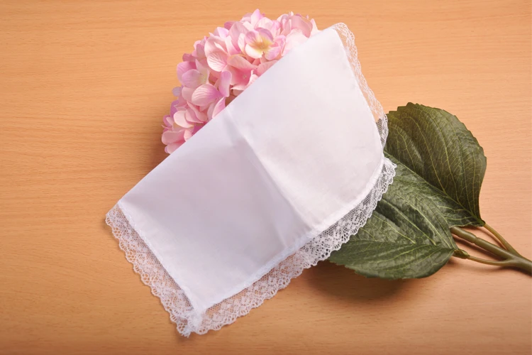 Бесплатная доставка 10 шт оптом белый кружевной носовой платок женские свадебные