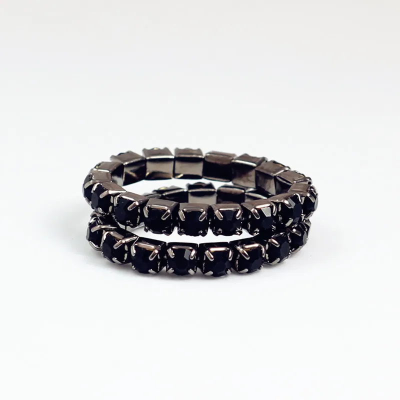 Кольцо с изменяемым размером эластичное черное кольцо покрытием из кубического