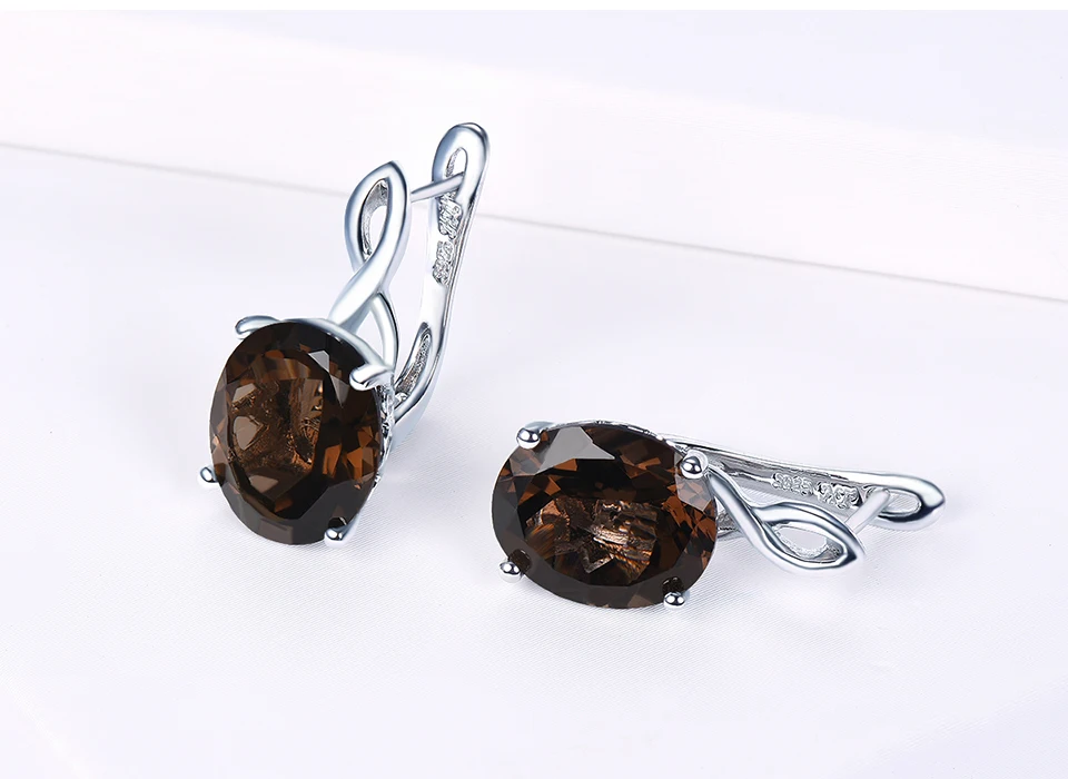 Hutang, 17.57ct, натуральный дымчатый кварц, ювелирный набор, серьги, кольцо, серебро 925 пробы, ювелирное изделие с драгоценным камнем для женщин, лучший подарок, новинка
