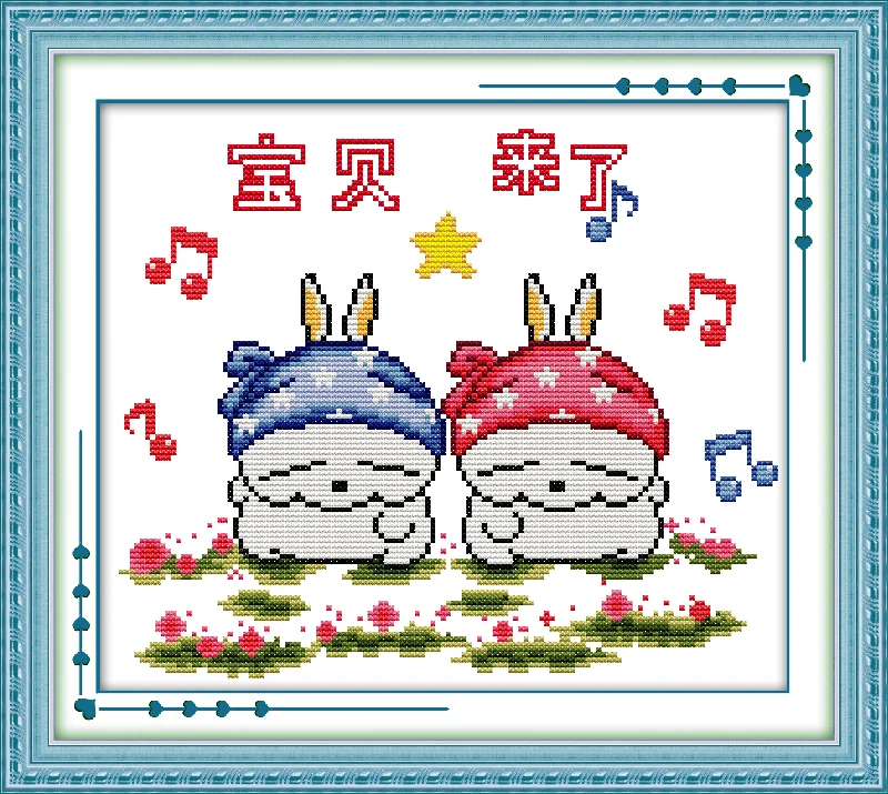 Скоро будет ребенок вышивки крестом комплект мультфильм 14ct 11ct количество печати