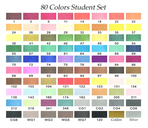 80Student Color Set Улучшенный 60/80/216 Цвет на спиртовой основе фломастеры двойной головой художественный эскиз Маркеры Ручка для анимации Manga рисунок - Цвет: 80Student Color Set