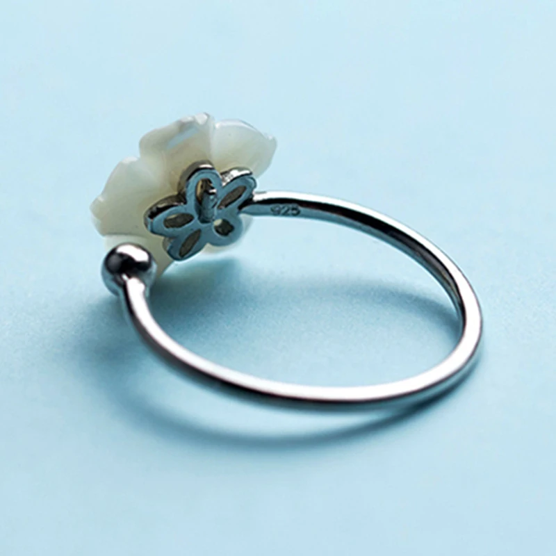Нежный Циркон Кристалл листьев Shell цветок Регулируемые кольца для Для женщин