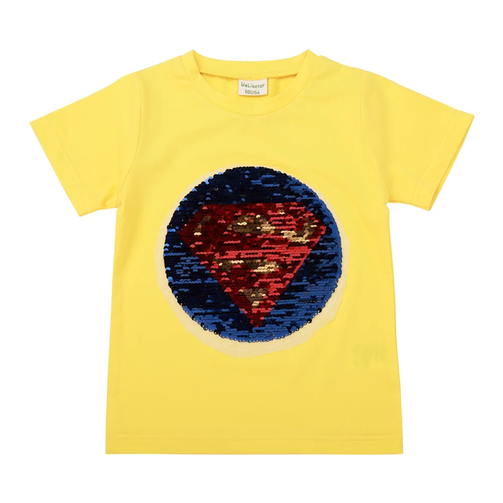 Летняя футболка для мальчиков и девочек волшебная Двусторонняя Футболка с