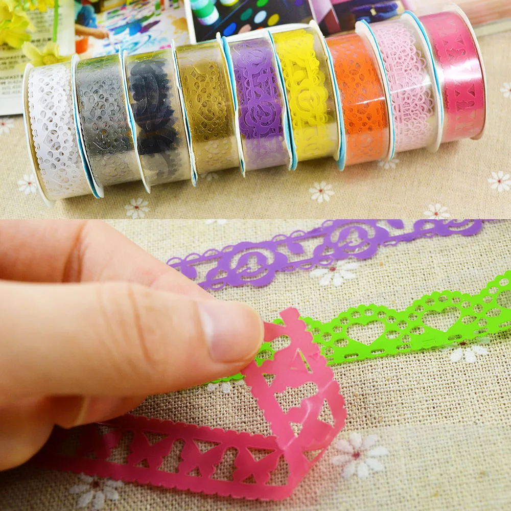 Кружева Ролл DIY Скрапбукинг Бумага Декоративные Важная Бумаги Маскировка Ленты