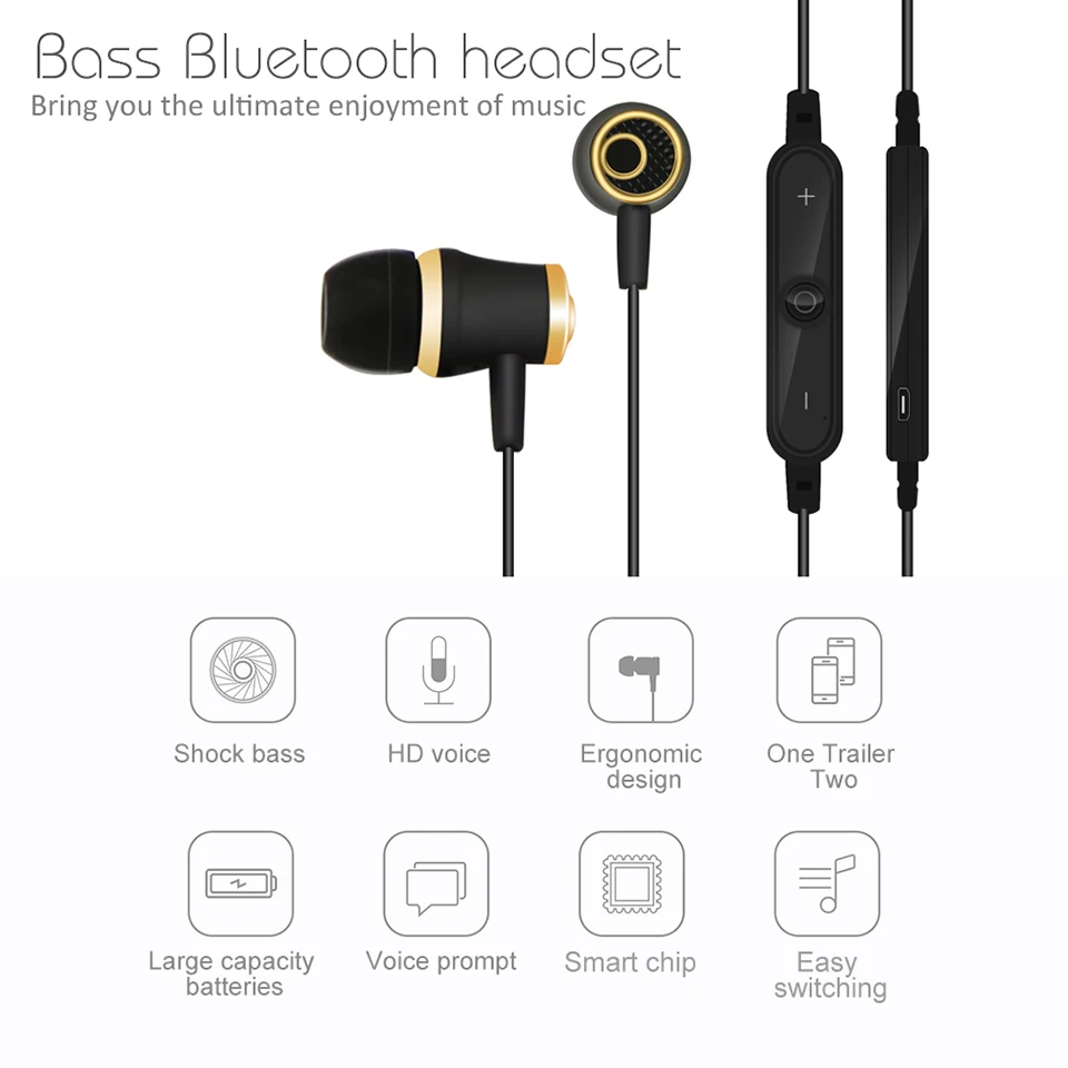 Moreblue S64 Спорт Bluetooth наушники Беспроводной работает гарнитура стерео Super Bass