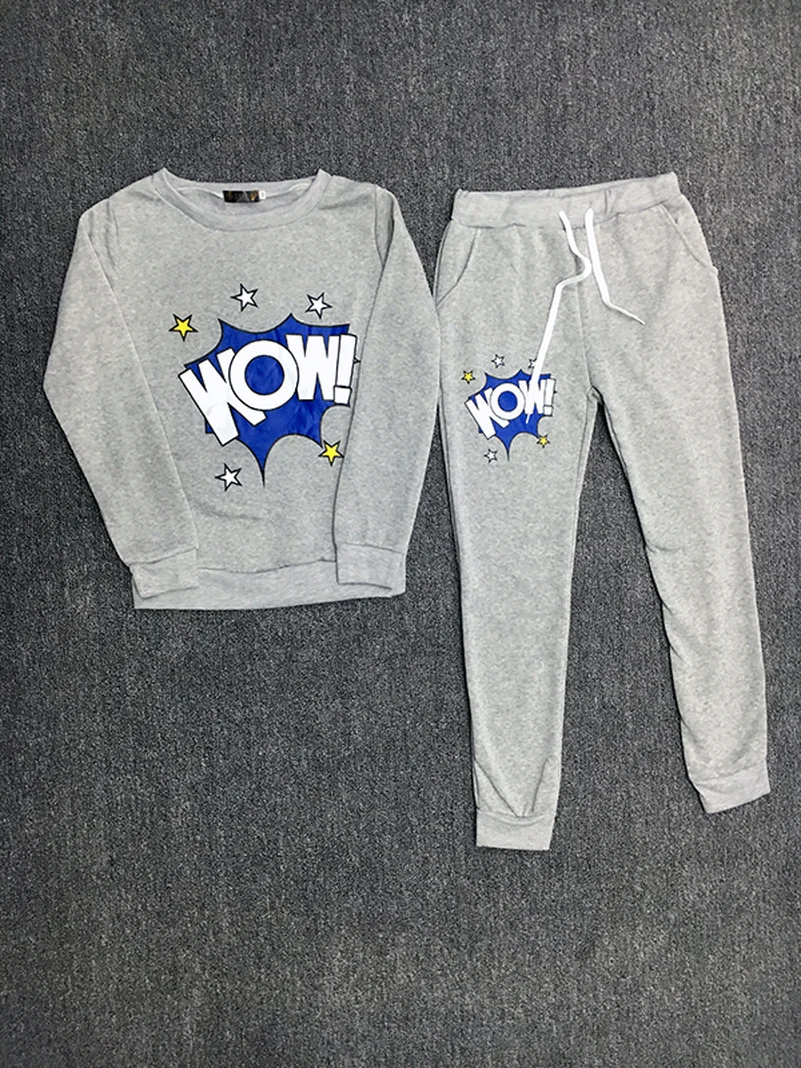 

Letter printed stars Suit Set 2019 Women Tracksuit Two-piece Sport Style Outfit Jogging Sweatshirt Fitness Lounge Sportwear